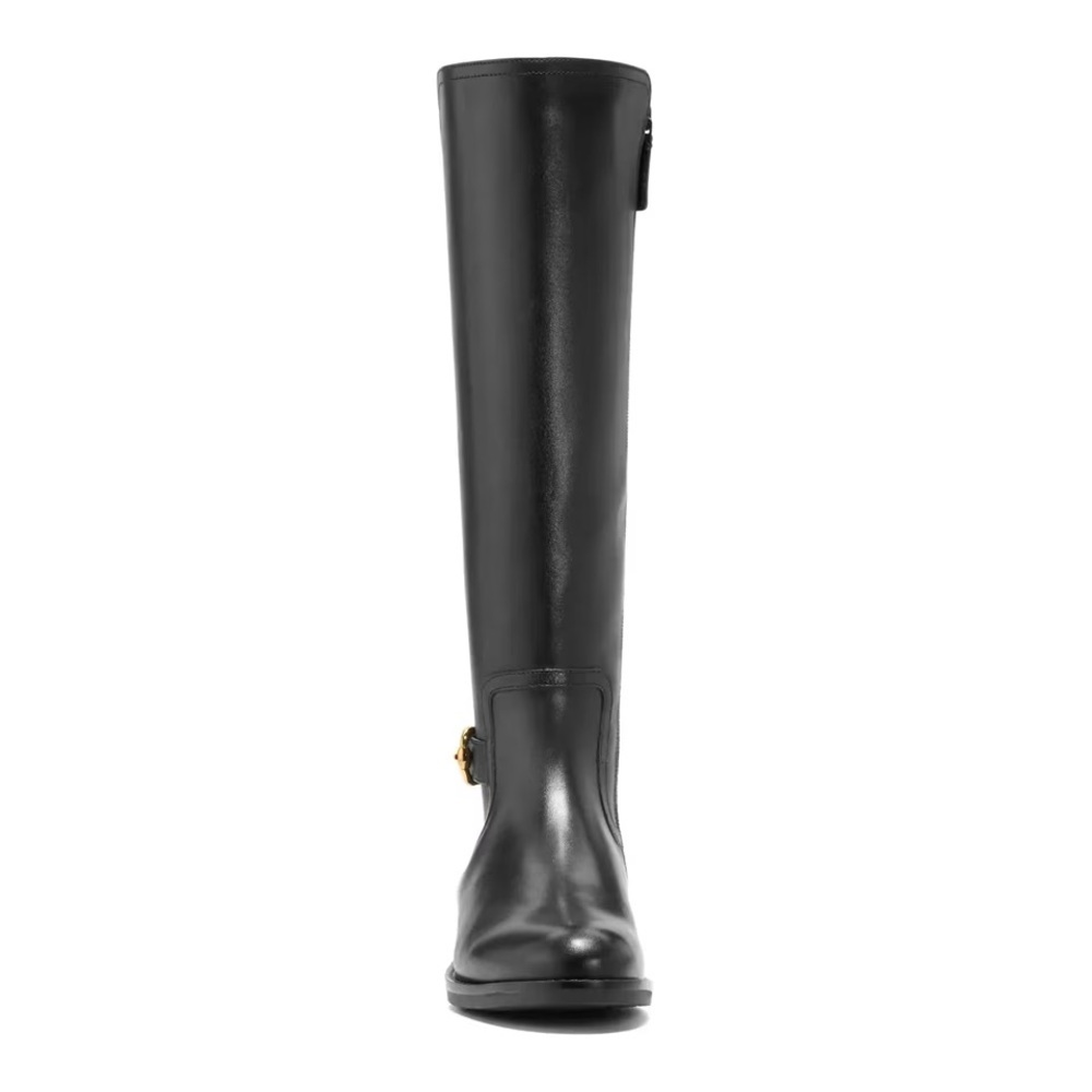 Cole Haan Celestina Tall Leather Boots 9.5M Black Riding Block Heel New - Picture 5 of 8